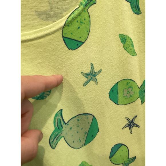 Vtg Fresh Produce Womens Maxi Dress 1X Green Fish Resort Beachy 90s Y2K Colorful - Picture 5 of 10